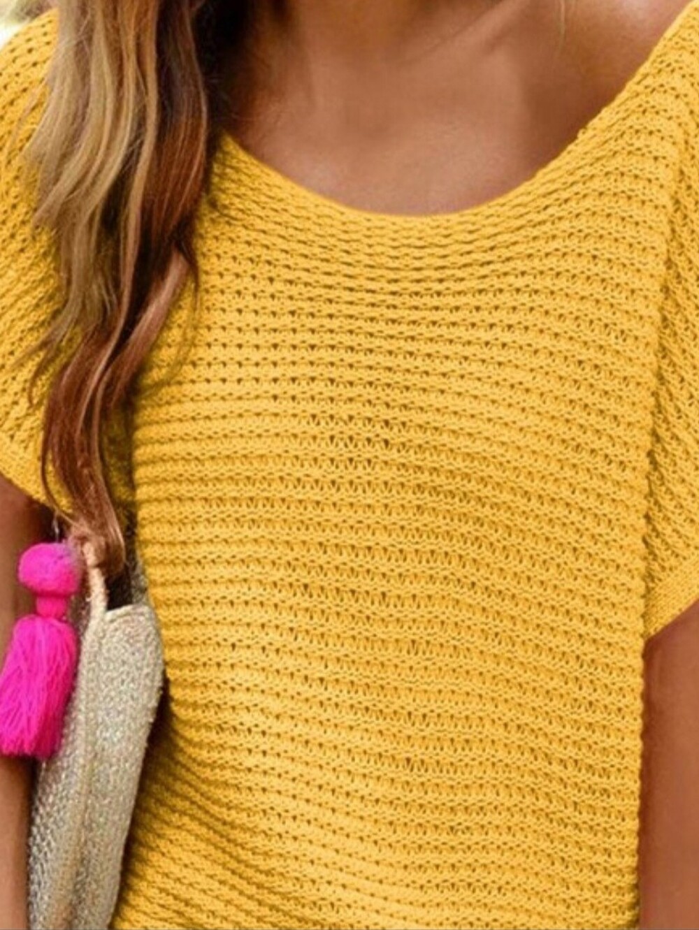 NWOT Sunset & Shores  Boutique Medium Yellow Knit Layering Sweater